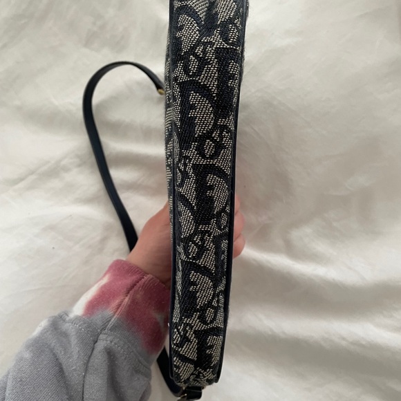 Blue Vintage Dior Saddle Pochette - Picture 4 of 9